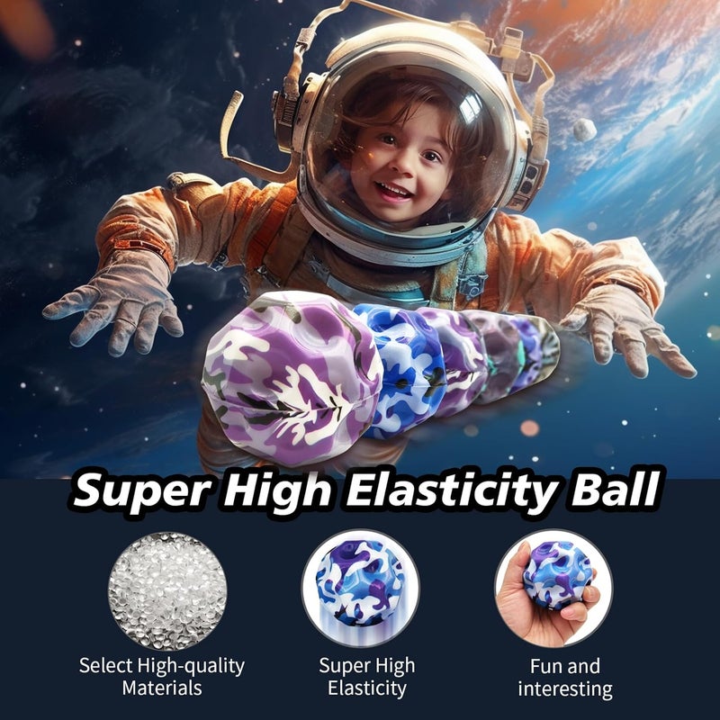 QOUXZ 6 Pack Astro Jump Ball, Multicolored Spaceballs, Super High Bouncing Lightweight for Children, Bouncy Balls, Jumping Toy for Stress Relief - Image 4